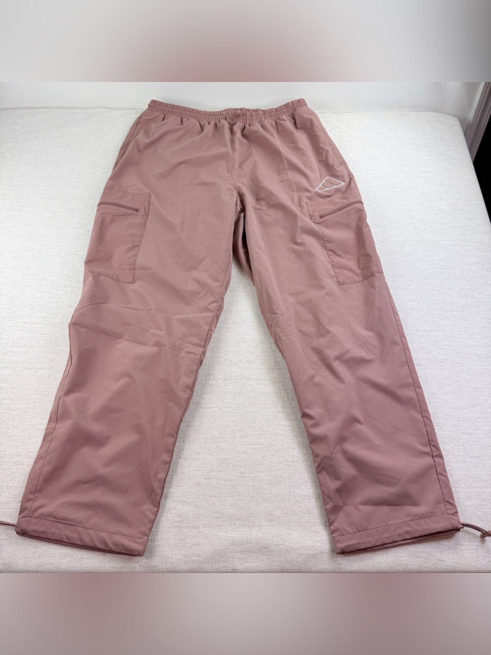 adidas women's L loose-fitting cargo track pants with utilitarian details